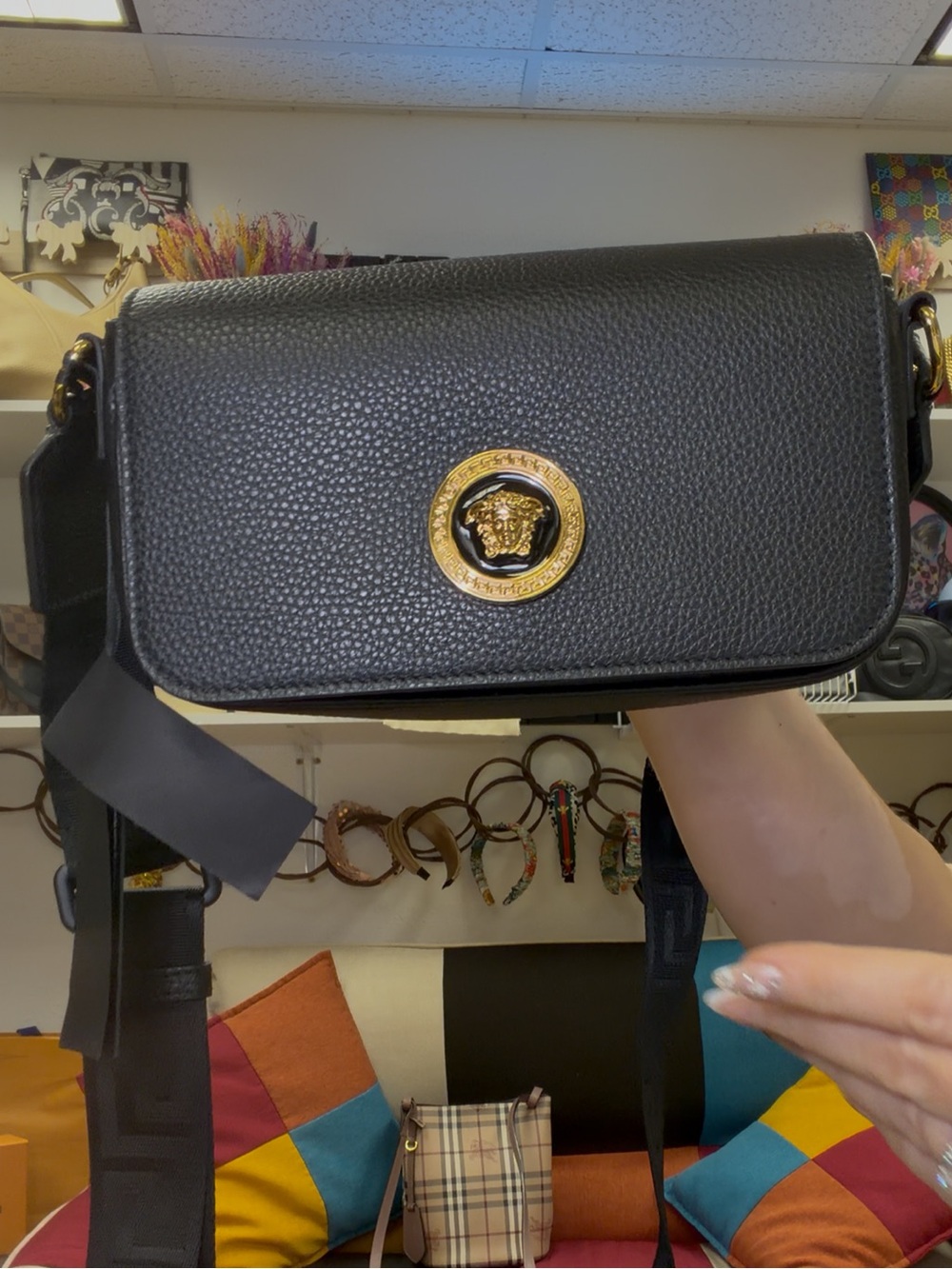 Versace Medusa Pebbled Leather Crossbody Bag NWT - Picture 15 of 15